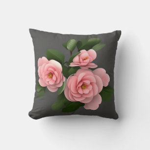 Alabama State Flower - Camellia Throw Pillow
