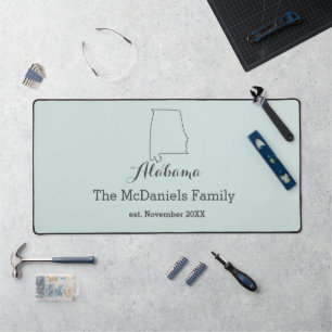 Alabama state map outline family personalized   desk mat