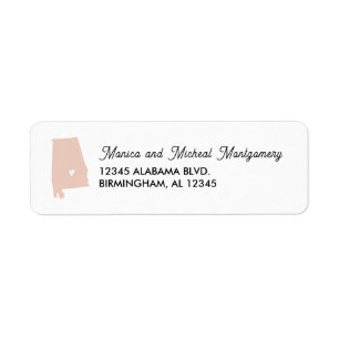 Alabama State Map with Heart - ANY COLOR! 