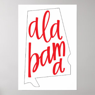 Alabama State Outline Poster