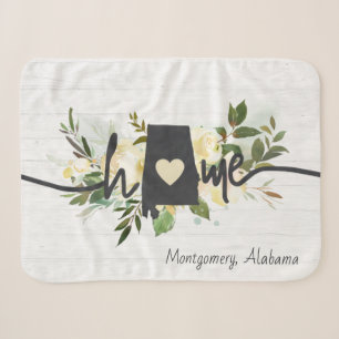 Alabama State Personalized Your Home City Rustic Sherpa Blanket