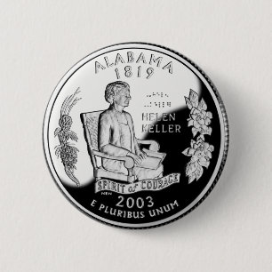 Alabama State Quarter 2 Inch Round Button