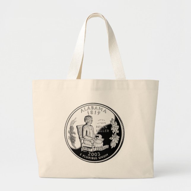 Alabama State Quarter Large Tote Bag (Front)
