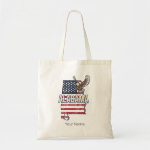 Alabama State United States Retro Map Vintage USA Tote Bag