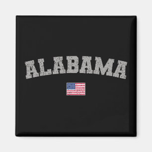 Alabama State USA Flag Vintage Distressed Magnet