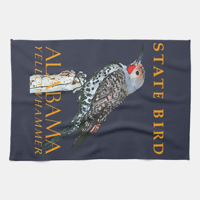 Alabama Territory Bird The Common Flicker Kitchen Towel (Horizontal)