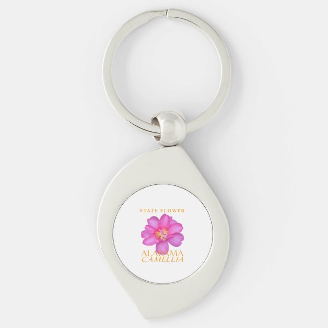 Alabama Territory Flower Camellia Sasanqua Keychain (Front)