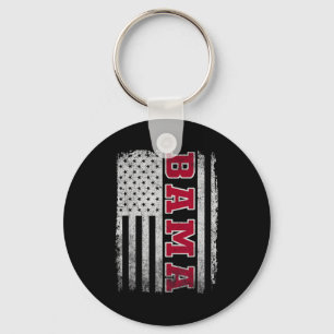 Alabama Throwback Patriotic Flag Design For Men Wo Keychain
