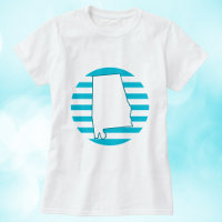 Alabama US State Retro Circle Blue