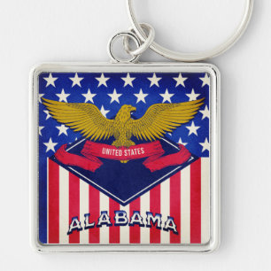 Alabama USA Flag  Keychain