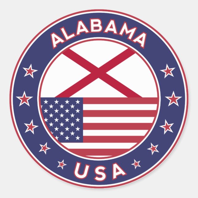 Alabama, USA States, Alabama Classic Round Sticker (Front)