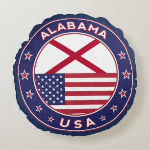 Alabama, USA States, Alabama Round Pillow