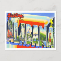Alabama Vintage Big Letters Postcard