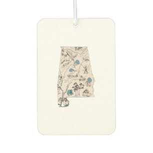 Alabama Vintage Picture Map Air Freshener