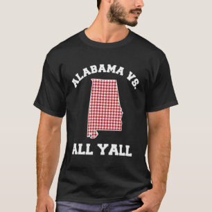 Alabama Vs. All Y'All Red Houndstooth Football Sta T-Shirt