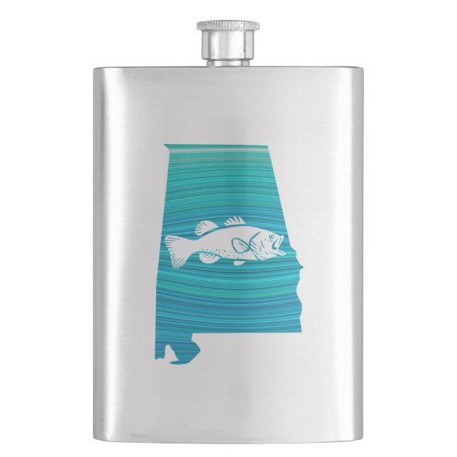 Alabama Wave Fishing Hip Flask (Front)