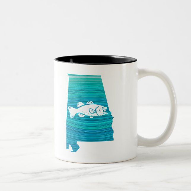 Alabama Wave Fishing Two-Tone Coffee Mug (Right)