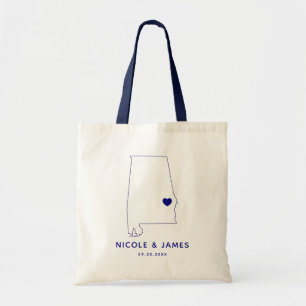 Alabama Wedding Welcome Bag Tote, Destination Map