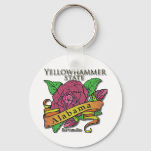 Alabama Yellowhammer State Camellias Keychain