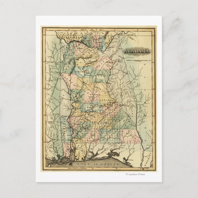 AlabamaPanoramic MapAlabama Postcard (Front)