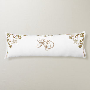 ”Alabaster” Art Nouveau Monogram Body Pillow
