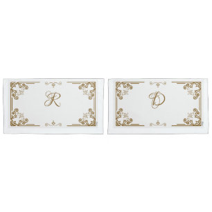 ”Alabaster” Art Nouveau Monogram Pillowcase