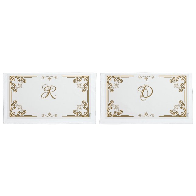 ”Alabaster” Art Nouveau Monogram Pillowcase (Front-Set)