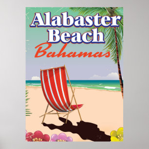 Alabaster Beach Bahamas affiche voyage
