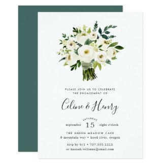 Alabaster Bouquet Engagement Party Invitation