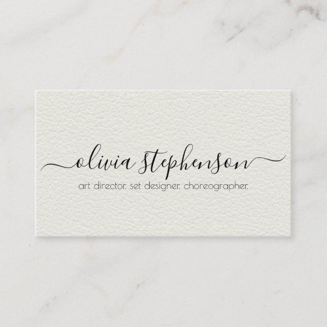 Alabaster Faux Leather Minimalist Business Card (Front)