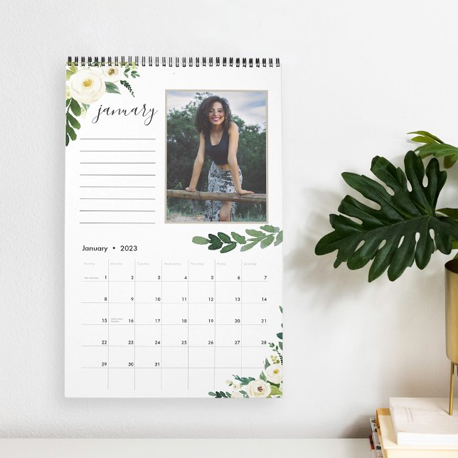 Alabaster Floral | 12 Photo Calendar with Notes (Creator Uploaded)