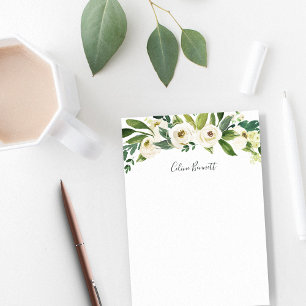 Alabaster Floral Personalized Post-it Notes