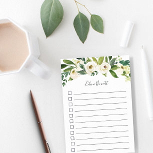 Alabaster Floral Personalized To-Do List Post-it Notes