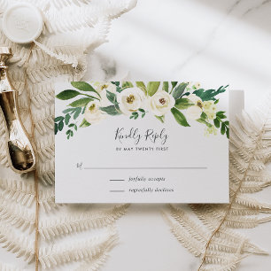 Alabaster Floral RSVP Card