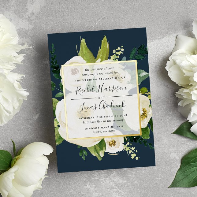 Alabaster Floral Wedding Gold Foil Invitation (Creator Uploaded)