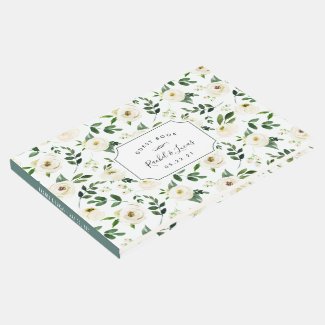 Alabaster Floral Wedding Guest Book