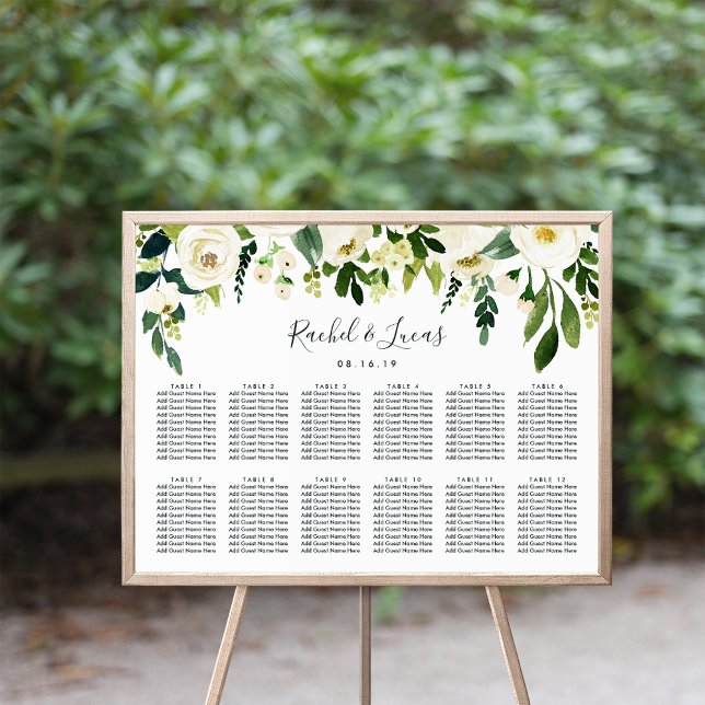 Alabaster Floral Wedding Seating Chart (Creator Uploaded)