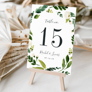 Alabaster   Personalized Table Number Card
