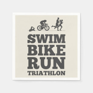 Alabaster • Swim Bike Run Triathlon Motivation Napkin