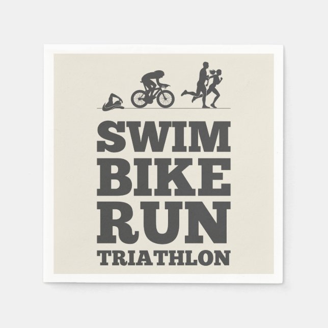 Alabaster • Swim Bike Run Triathlon Motivation Napkin (Front)