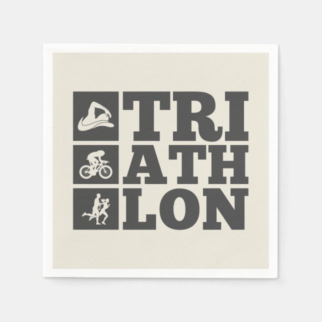 Alabaster • Triathlon Motivation Party Napkin (Front)