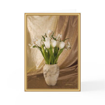 Alabaster vase with tulips