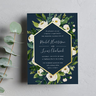 Alabaster White Floral Frame Wedding