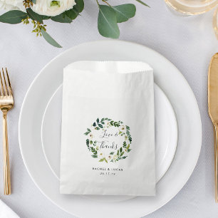 Alabaster Wreath Wedding Thank You Favour Bag