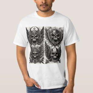 Aladas Skulls: Unique 4-Style Design T-Shirt