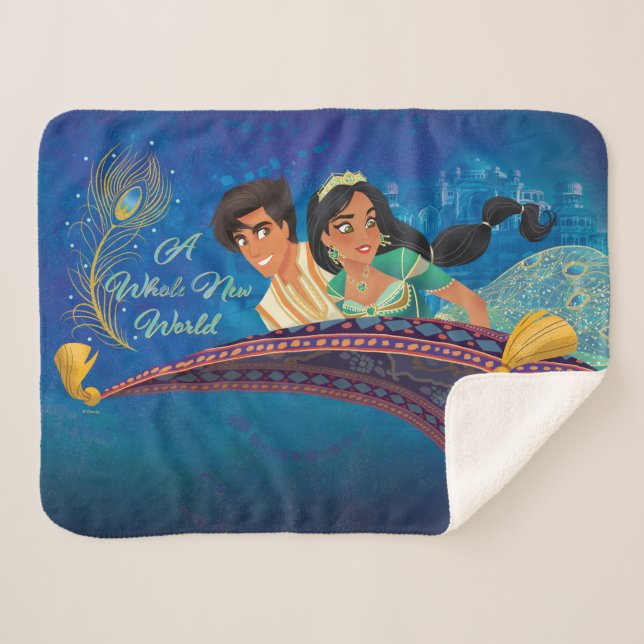 Aladdin | A Whole New World Sherpa Blanket (Front (Horizontal))