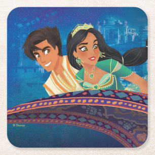 Aladdin   A Whole New World Square Paper Coaster