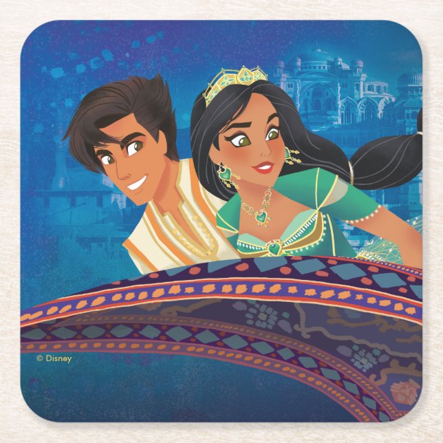Aladdin | A Whole New World Square Paper Coaster (Front)