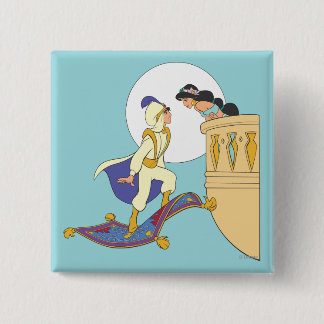 Aladdin and Jasmine 2 Inch Square Button