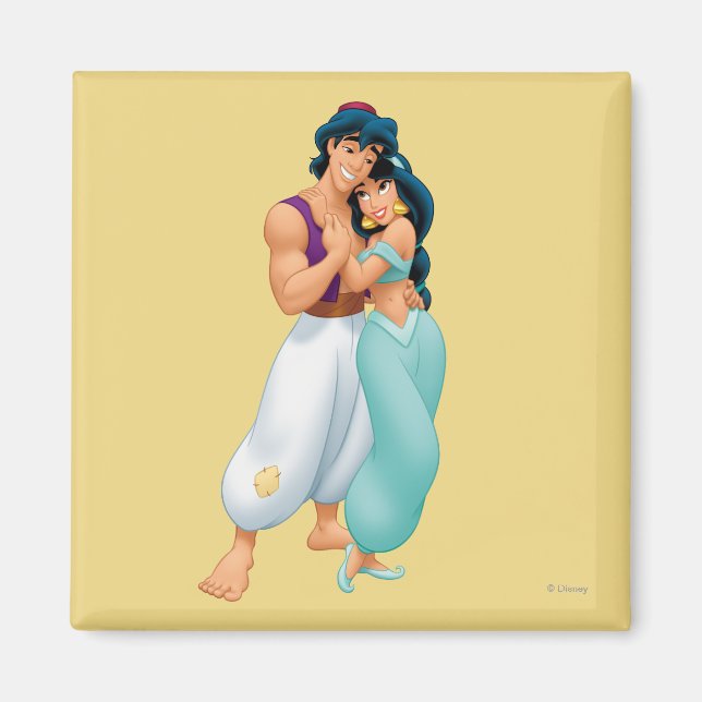 Aladdin and Jasmine Hugging 2 Magnet (Front)